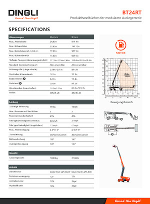 Piattaforme aeree telescopiche gommate Dingli BT24RT