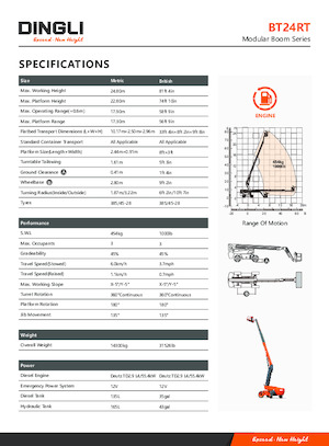 Piattaforme aeree telescopiche gommate Dingli BT24RT