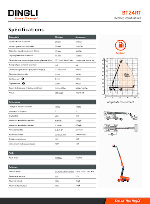 Piattaforme aeree telescopiche gommate Dingli BT24RT