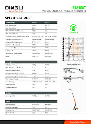 Piattaforme aeree telescopiche gommate Dingli BT26ERT