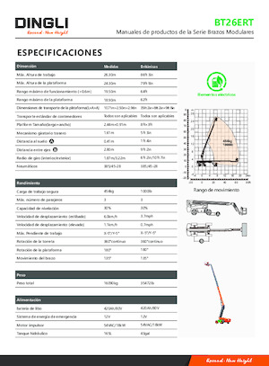 Piattaforme aeree telescopiche gommate Dingli BT26ERT