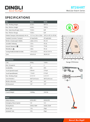 Piattaforme aeree telescopiche gommate Dingli BT26HRT