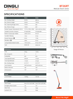 Piattaforme aeree telescopiche gommate Dingli BT26RT