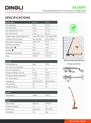 Piattaforme aeree telescopiche gommate Dingli BT28ERT