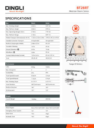 Piattaforme aeree telescopiche gommate Dingli BT28RT