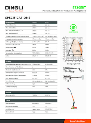 Piattaforme aeree telescopiche gommate Dingli BT30ERT