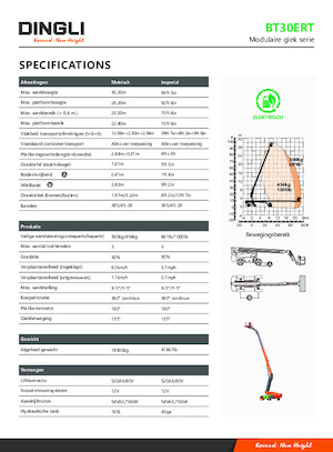 Piattaforme aeree telescopiche gommate Dingli BT30ERT