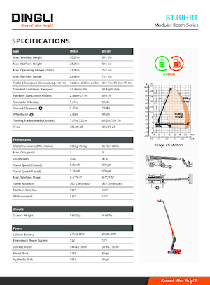 Piattaforme aeree telescopiche gommate Dingli BT30HRT
