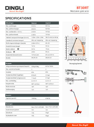 Piattaforme aeree telescopiche gommate Dingli BT30RT