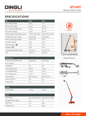 Piattaforme aeree telescopiche gommate Dingli BT34RT
