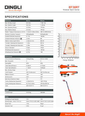 Piattaforme aeree telescopiche gommate Dingli BT36RT