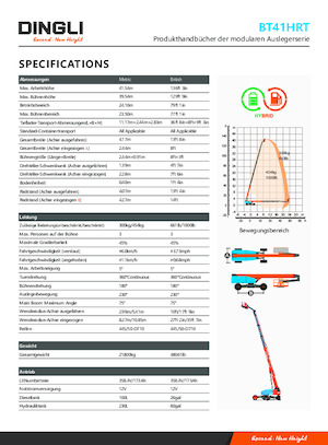 Piattaforme aeree telescopiche gommate Dingli BT41HRT