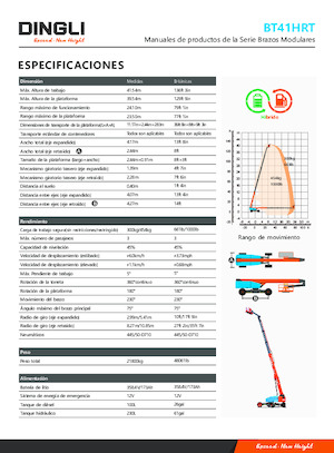 Piattaforme aeree telescopiche gommate Dingli BT41HRT