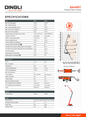 Piattaforme aeree telescopiche gommate Dingli BT44RT