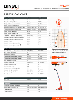 Piattaforme aeree telescopiche gommate Dingli BT44RT