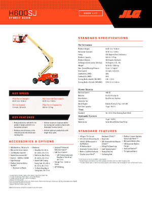Piattaforme aeree telescopiche gommate JLG H600SJ