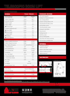 Piattaforme aeree telescopiche gommate LGMG  T14J-2