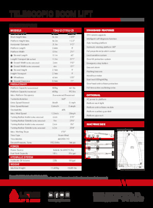 Piattaforme aeree telescopiche gommate LGMG  T34J-2
