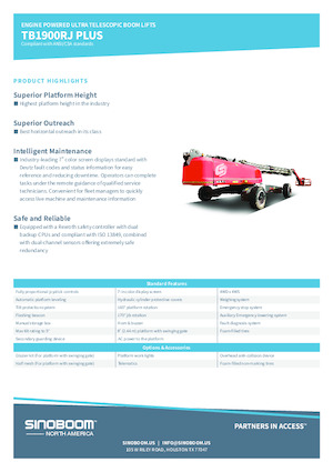 Piattaforme aeree telescopiche gommate Sinoboom TB1900RJ Plus