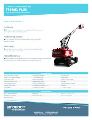 Piattaforme aeree telescopiche gommate Sinoboom TB660EJ Plus
