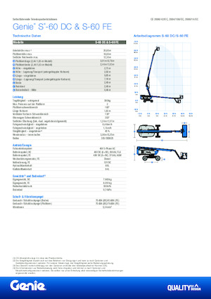 Piattaforme aeree telescopiche gommate Genie S-60 FE
