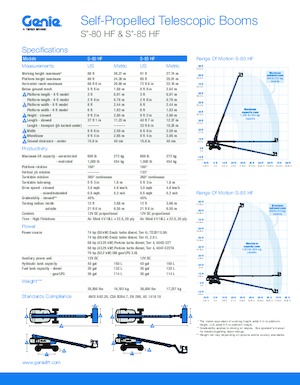 Piattaforme aeree telescopiche gommate Genie S-85 HF