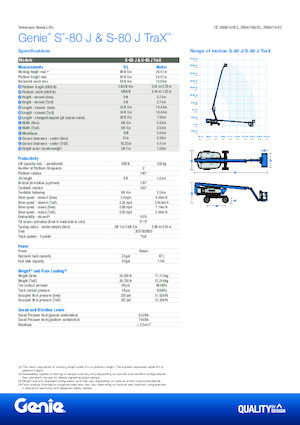 Piattaforme aeree telescopiche gommate Genie S-80 J