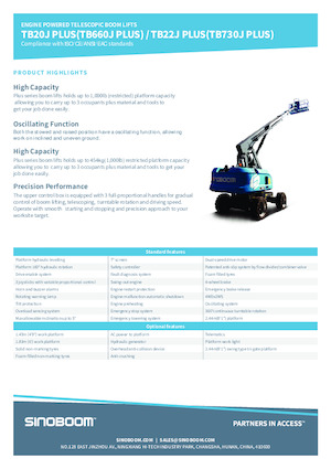 Piattaforme aeree telescopiche gommate Sinoboom TB20J Plus 