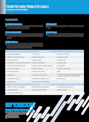 Piattaforme aeree telescopiche gommate Sinoboom TB36