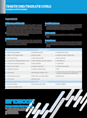 Piattaforme aeree telescopiche gommate Sinoboom TB42RJ 