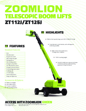 Piattaforme aeree telescopiche gommate Zoomlion ZT112J