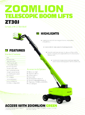 Piattaforme aeree telescopiche gommate Zoomlion ZT30J