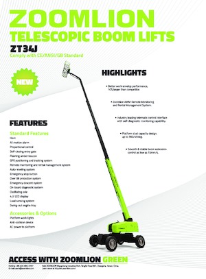 Piattaforme aeree telescopiche gommate Zoomlion ZT34J