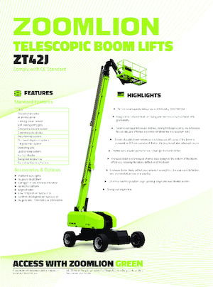 Piattaforme aeree telescopiche gommate Zoomlion ZT42J