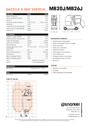 Piattaforme aeree verticali Snorkel MB20J