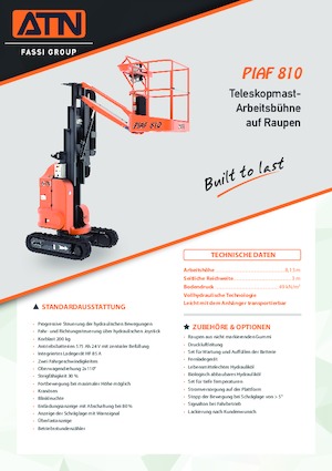 Piattaforme aeree verticali ATN Piaf 810