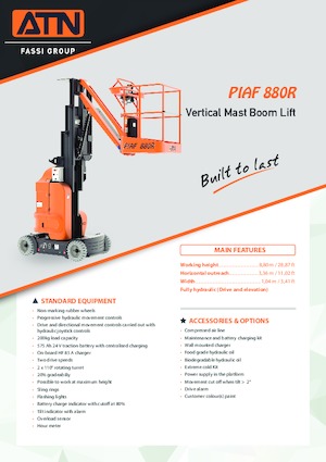 Piattaforme aeree verticali ATN PIAF 880R