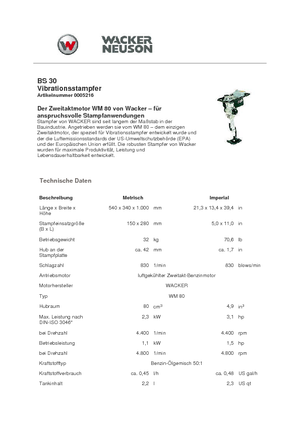 Costipatori Diesel e Benzina Wacker Neuson BS30
