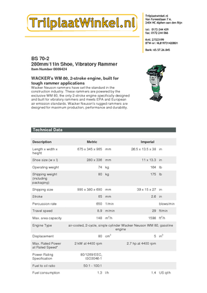 Costipatori Diesel e Benzina Wacker Neuson BS70-2 11