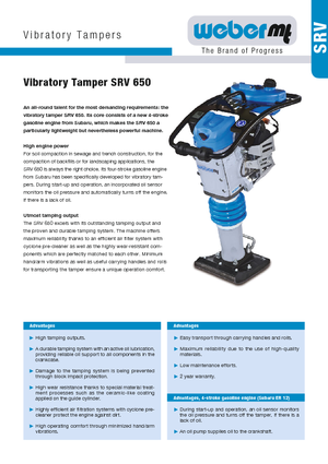 Costipatori Diesel e Benzina weber mt SRV 650