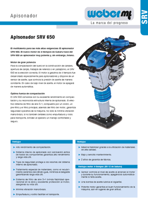 Costipatori Diesel e Benzina weber mt SRV 650