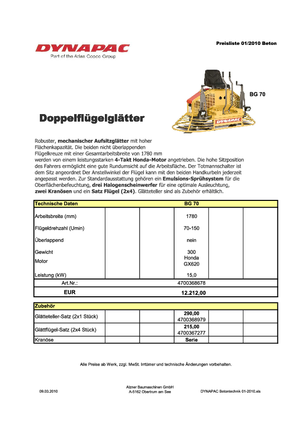 Levigatrici a rotazione doppia (con sedile) Dynapac BG 70