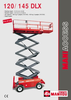 Piattaforme aeree verticali a pantografo su ruote Manitou 120 DLX