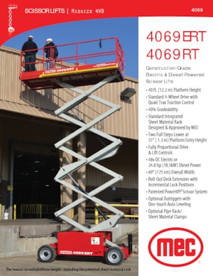 Piattaforme aeree verticali a pantografo su ruote MEC 4069RT