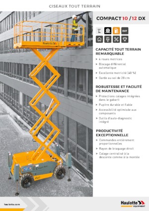 Piattaforme aeree verticali a pantografo su ruote Haulotte Compact 10 DX