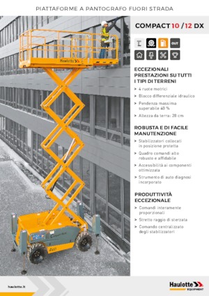 Piattaforme aeree verticali a pantografo su ruote Haulotte Compact 10 DX