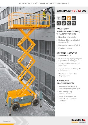 Piattaforme aeree verticali a pantografo su ruote Haulotte Compact 10 DX