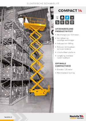 Piattaforme aeree verticali a pantografo su ruote Haulotte Compact 14