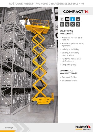 Piattaforme aeree verticali a pantografo su ruote Haulotte Compact 14