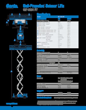 Piattaforme aeree verticali a pantografo su ruote Genie GS-3384 RT